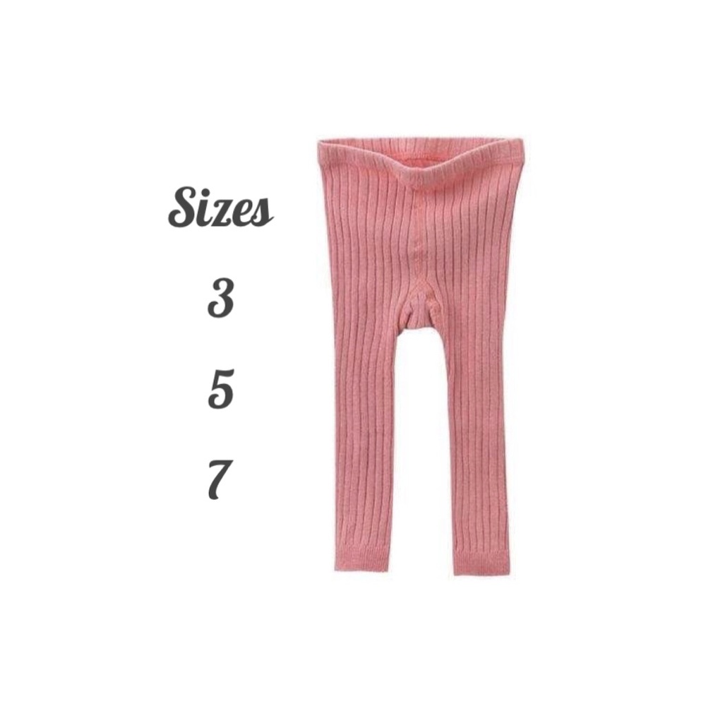 🌸 Pink Ribbed Cotton Leggings trendy and CUTE!!